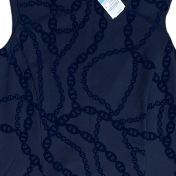 J. McLaughlin Amelia Dress NWT Navy Flocking Print Blue Size Large - Picture 5 of 12